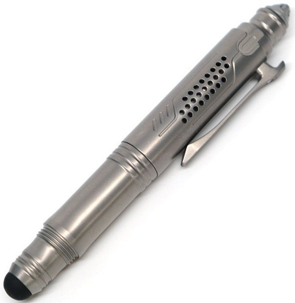 Ketuo Aurora Multi Function Pen Gray Writes Black Streamlined Stores Hex Bits