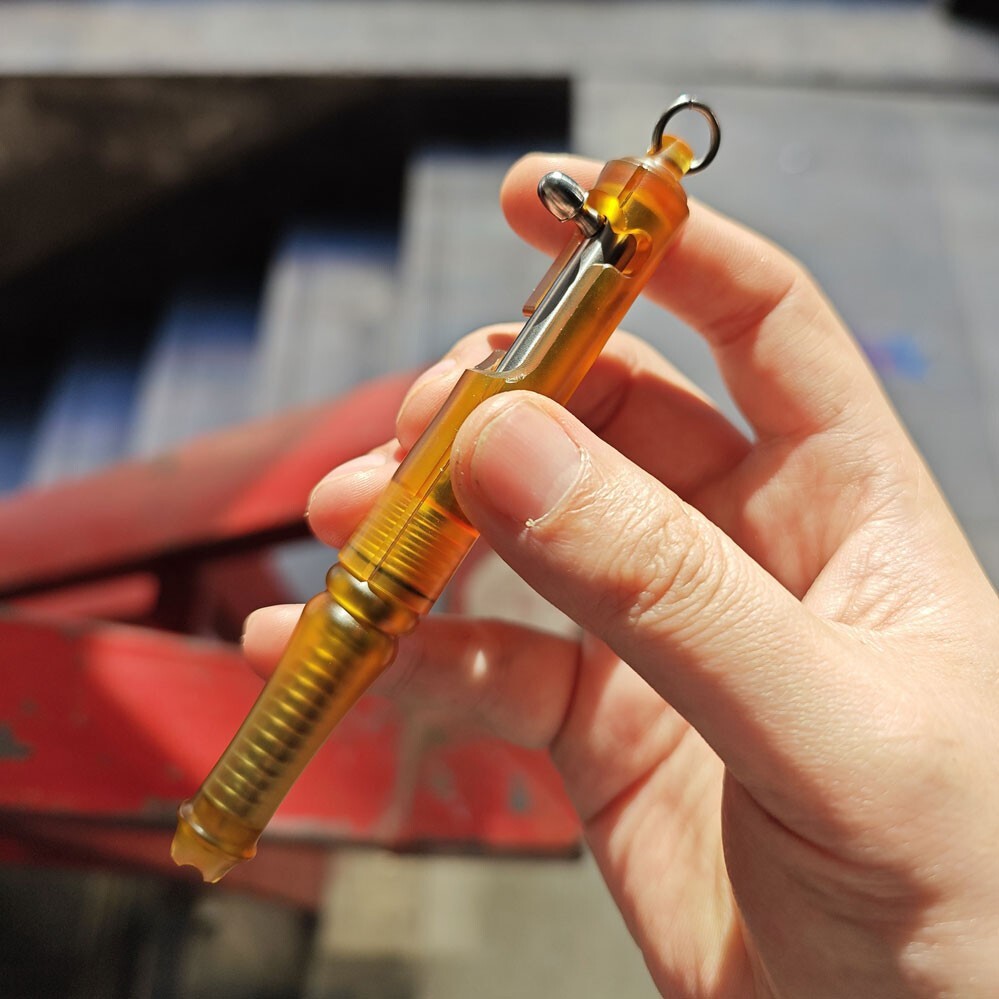 Ultem PEI+Titanium Keychain Ball Pen EDC Mechanical Pen Office Signature Pen 1pc