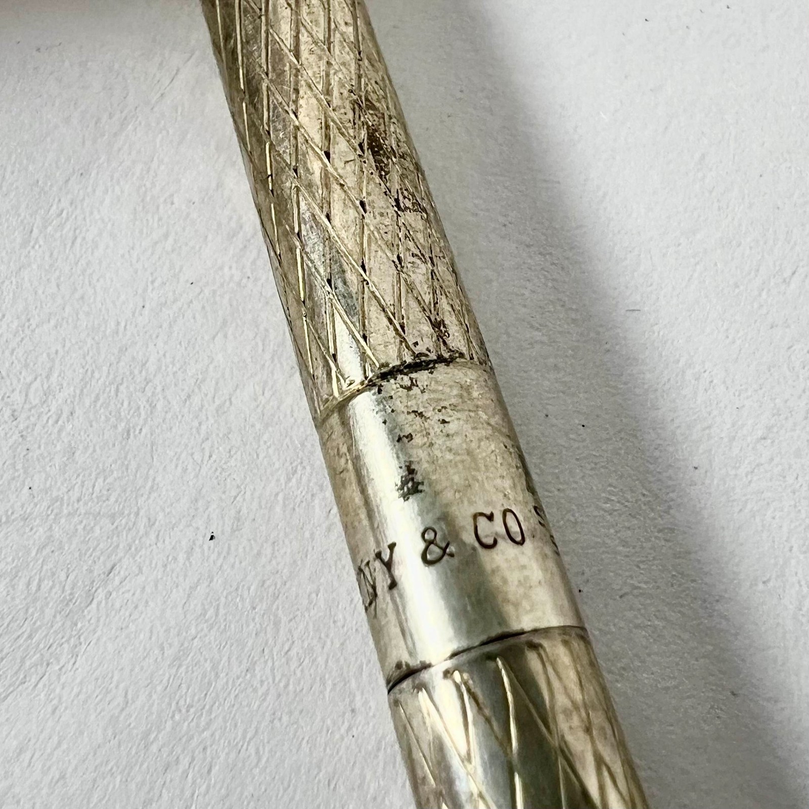 Tiffany & Co. Diamond-Textured Sterling Silver Ballpoint Pen