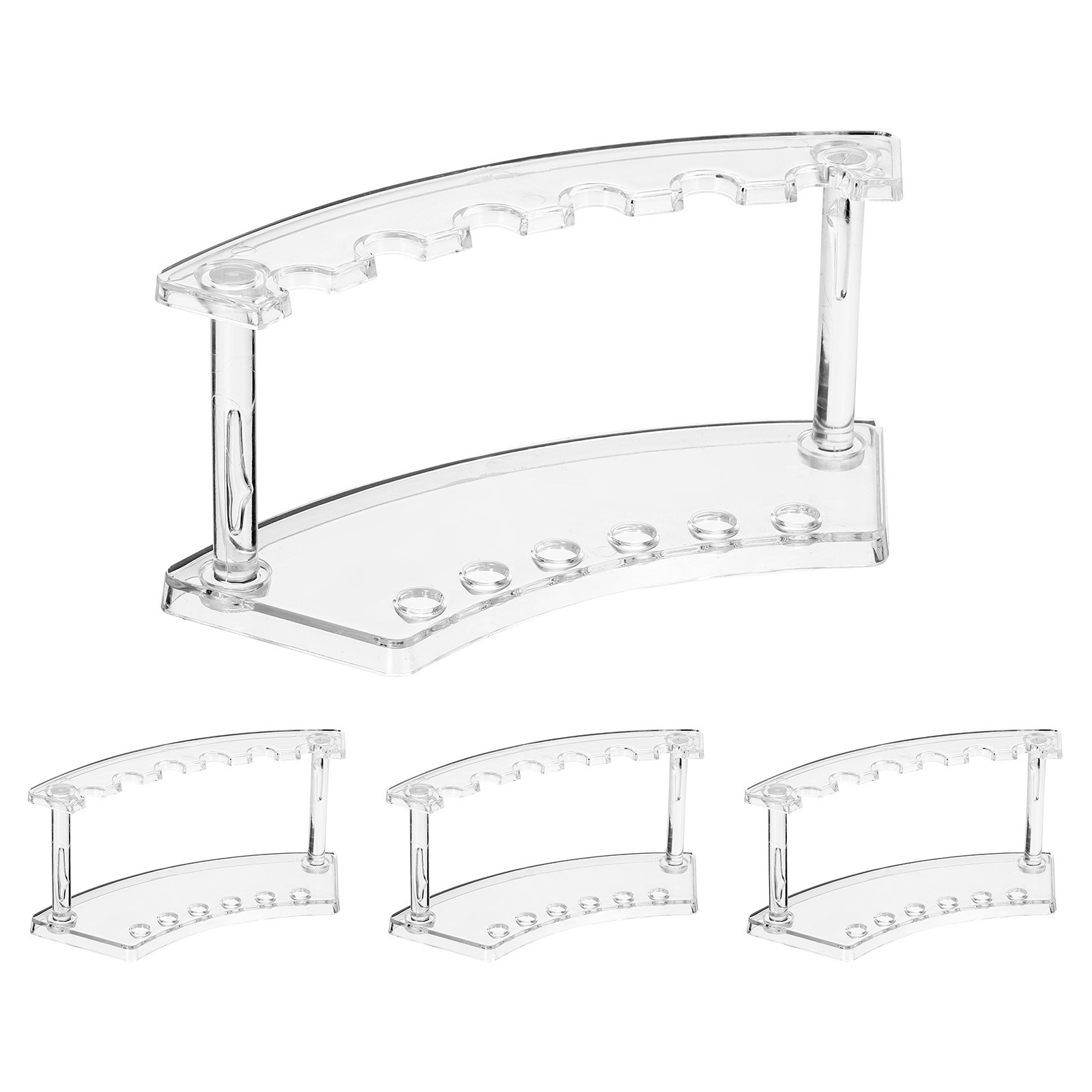 4 Pack Plastic Pen Holder, 6-Slot Acrylic Pen Display Stand Vertical Clear