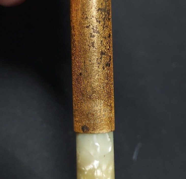Old GREENFIELD HIGH SCHOOL MASSACHUSETTS Neetline Green Marble Pearl Pen