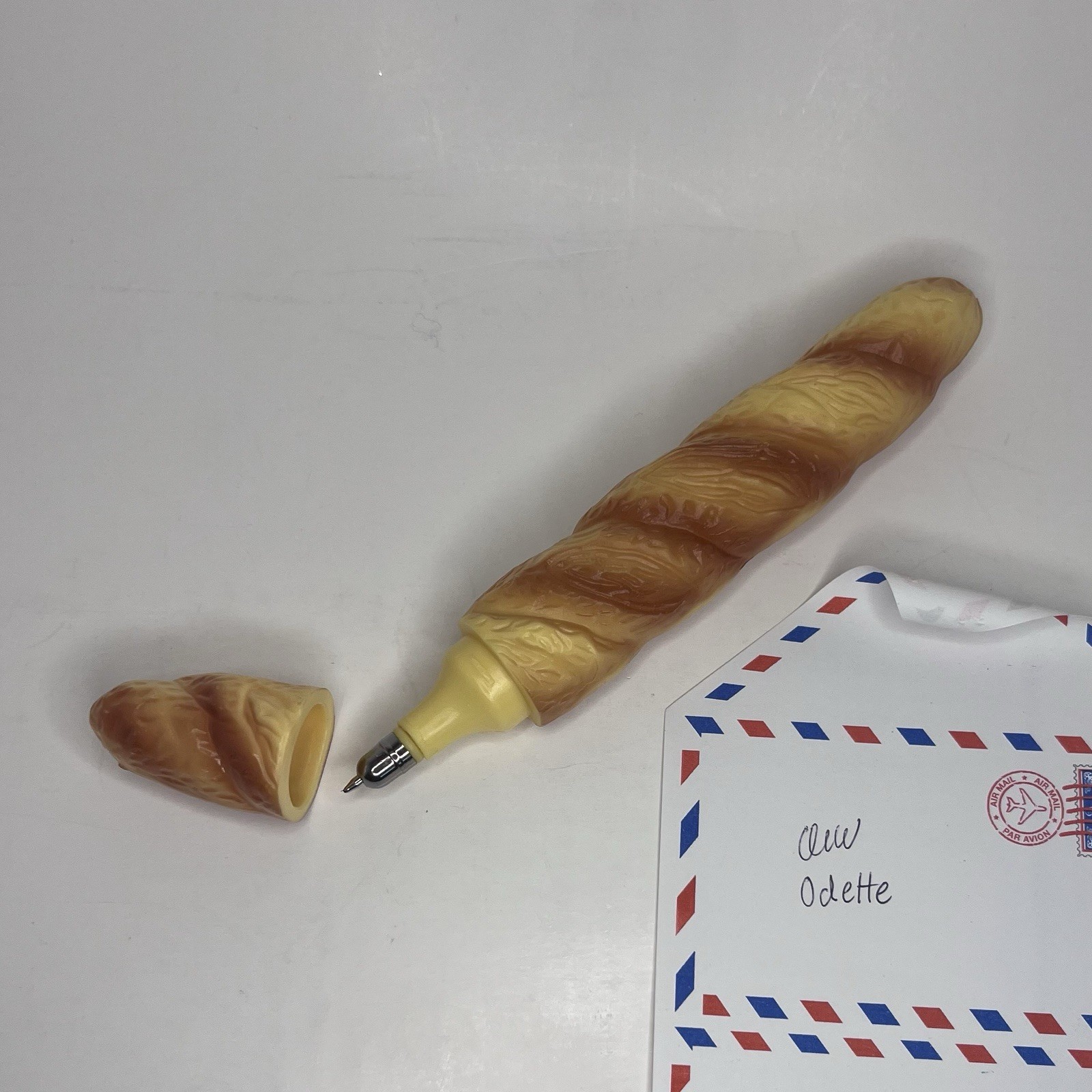 Novelty French Baguette Bread Ballpoint Pen W/ Magnet – Black Ink