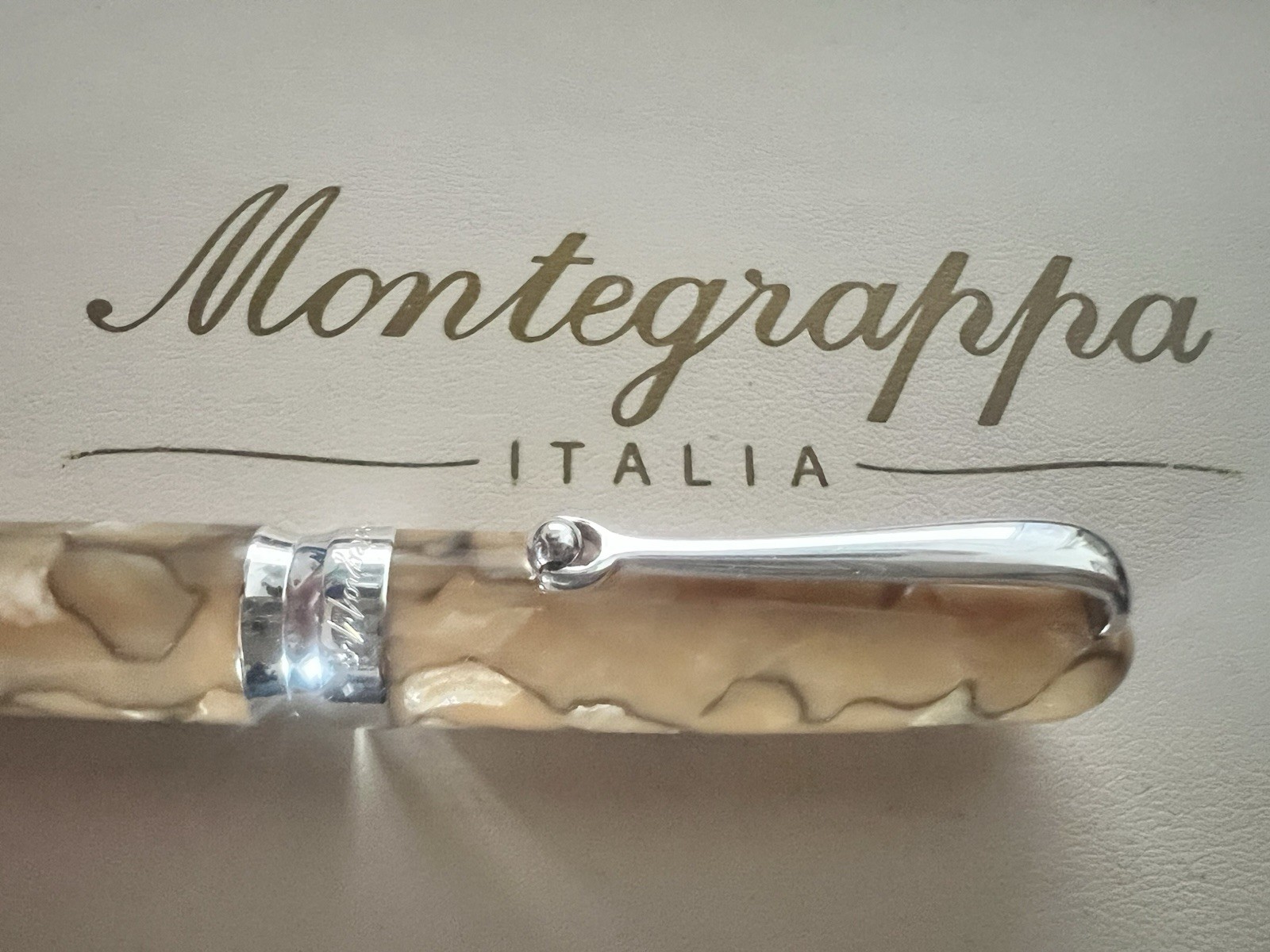Montegrappa Liberty Indian Rainbow Small Celluloid Ballpoint Pen Silver 925