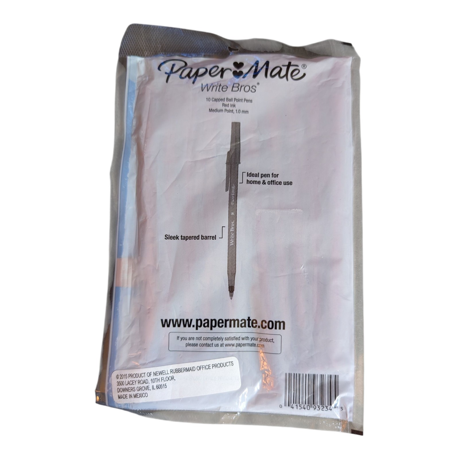 2015 Paper Mate Write Bros Capped Ball Point Pen 10 Pack Medium Red Ink SEALED