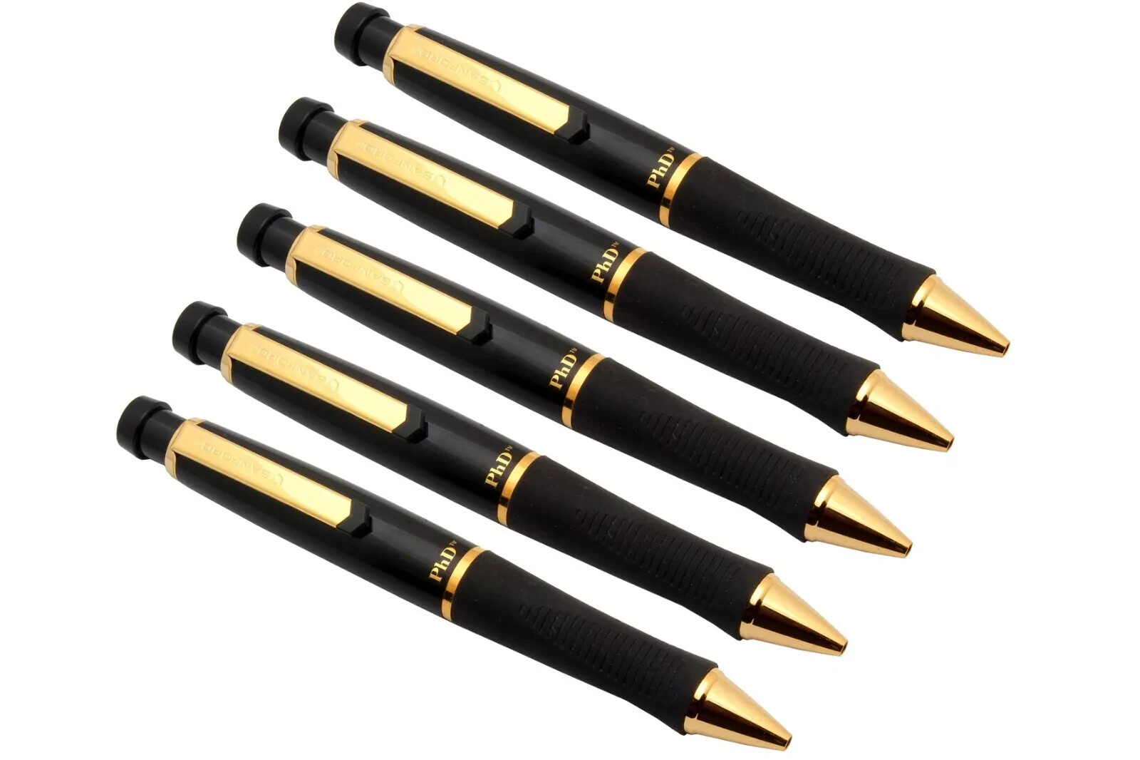 Set Of 5 Rare Vintage Sanford PHD Rollerball Pen With Rubber Grip NEW OLD STOCK