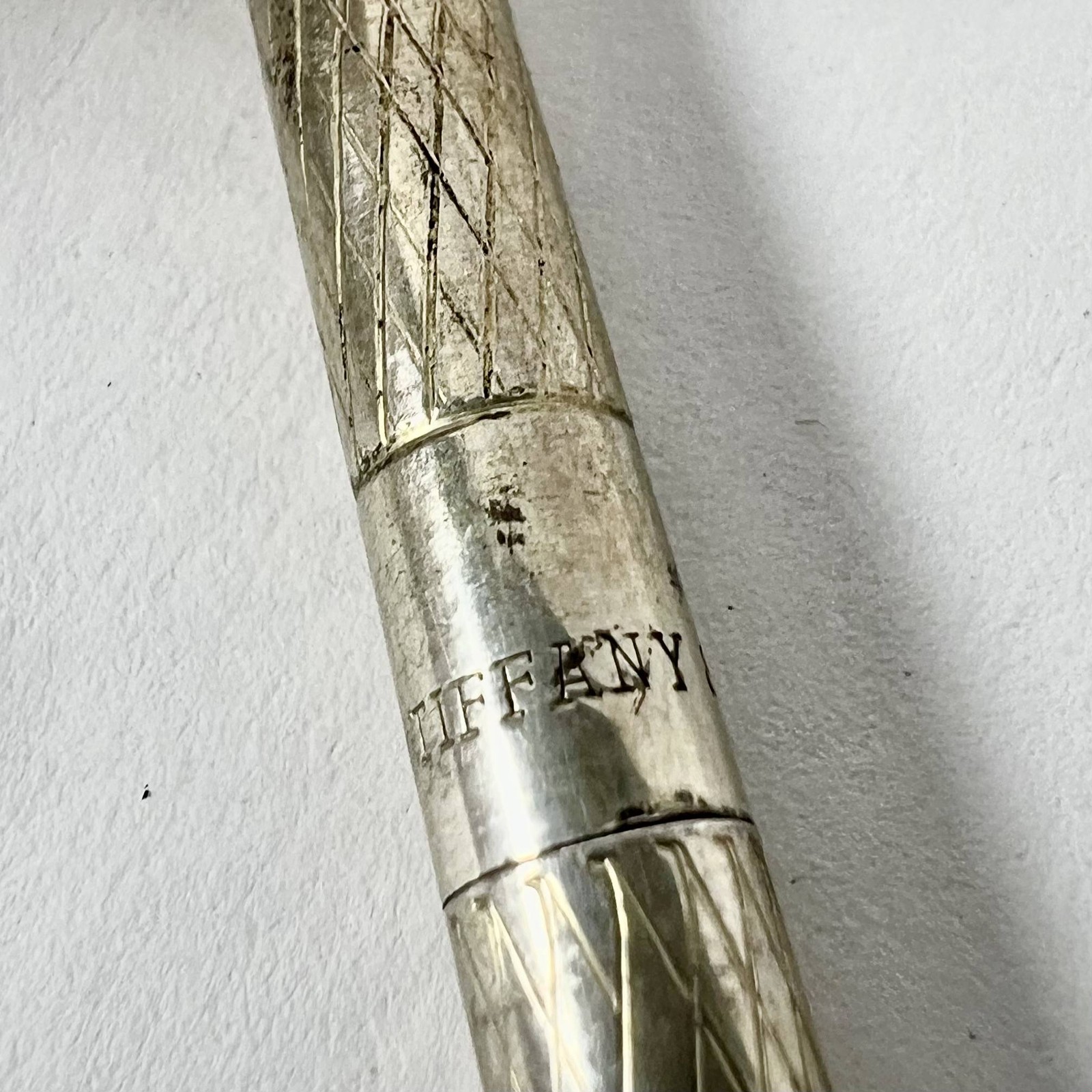 Tiffany & Co. Diamond-Textured Sterling Silver Ballpoint Pen