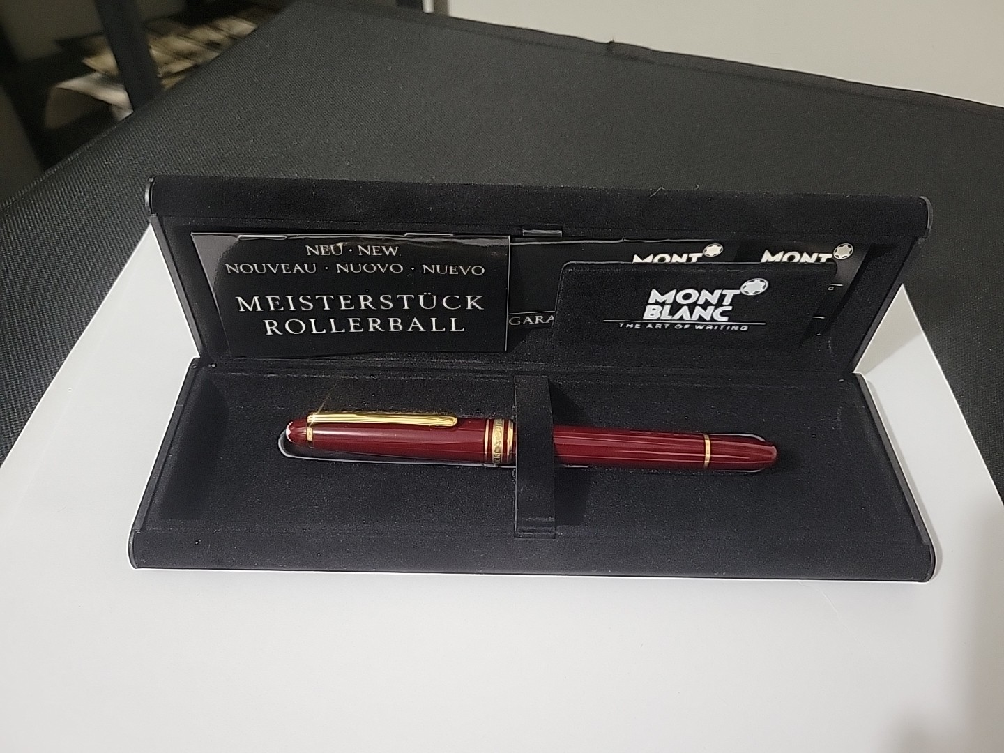 Montblanc Meisterstuck Bordeaux Ballpoint Pen Gold Trim West Germany with Box