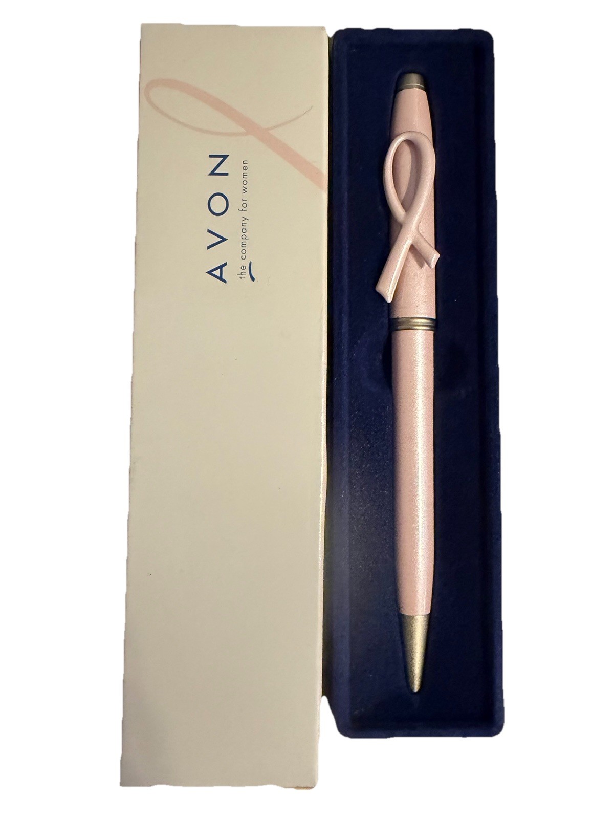VTG 2000 Avon BREAST CANCER AWARENESS CRUSADE Pink Ribbon Refillable Pen W/ Box