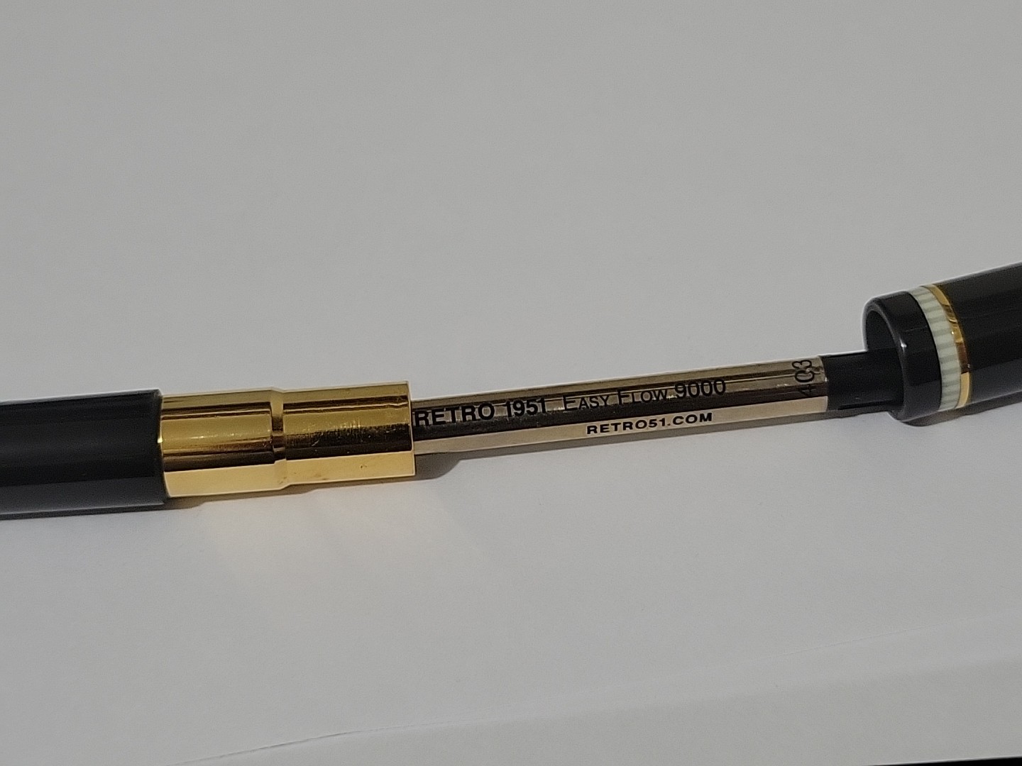 Delta Via Veneto Ballpoint Pen Black Gold & Ivary Gold Trim Italy w/ Box & Card