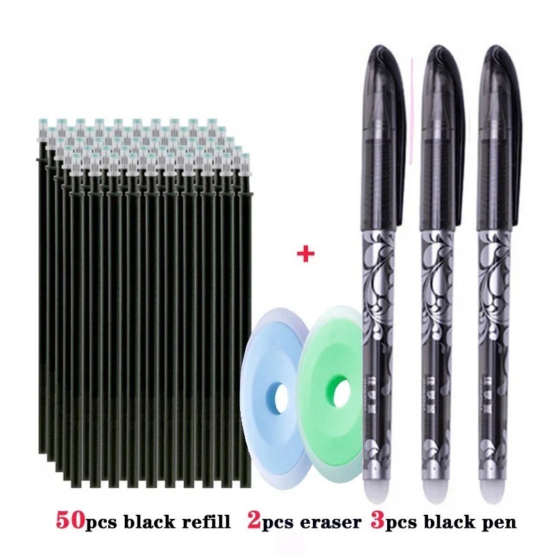 55pcs/lot Erasable Gel Pen 0.5mm Refill Rod Magic Ink Erasable Pen Washable