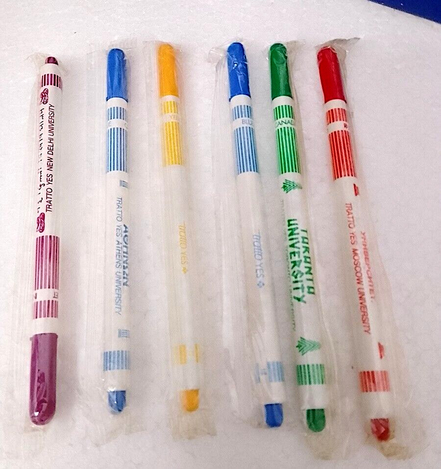 1986 Italy TRAIT PEN TRAIT STAND + 43 COLORAT SEALED PENS