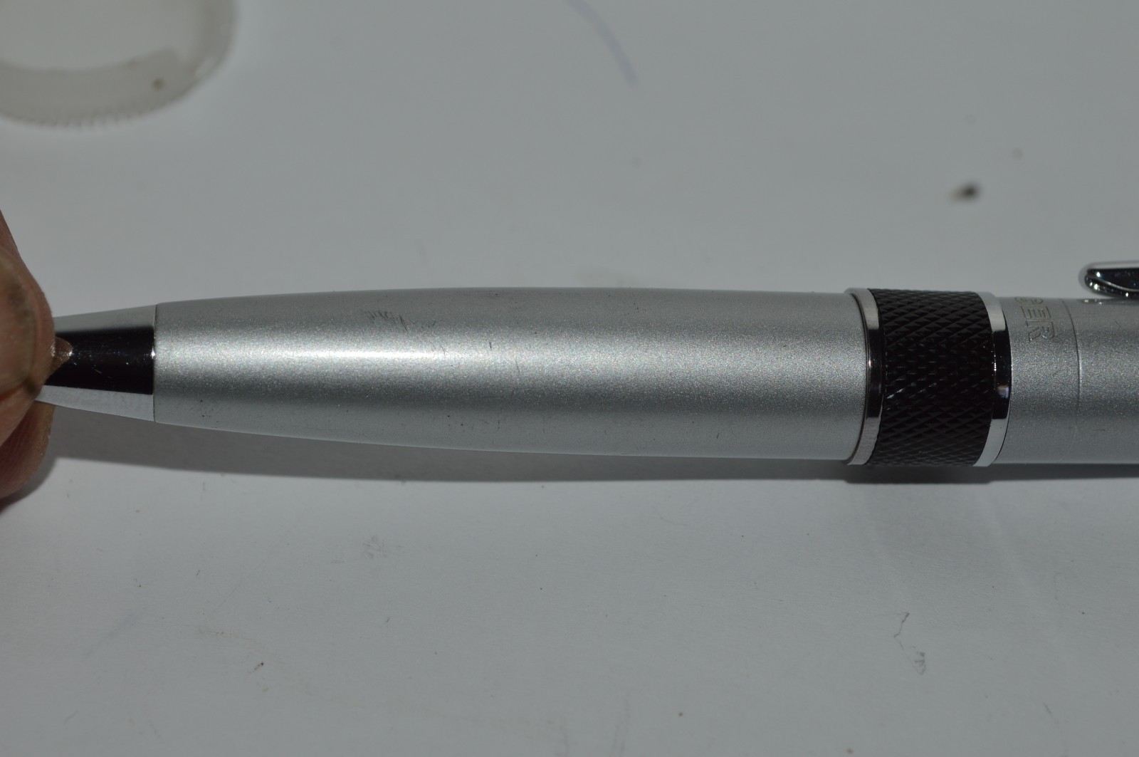 WENGER Ballpoint Pen Silver & Black Color Chrome Trim Twist Action 1990s