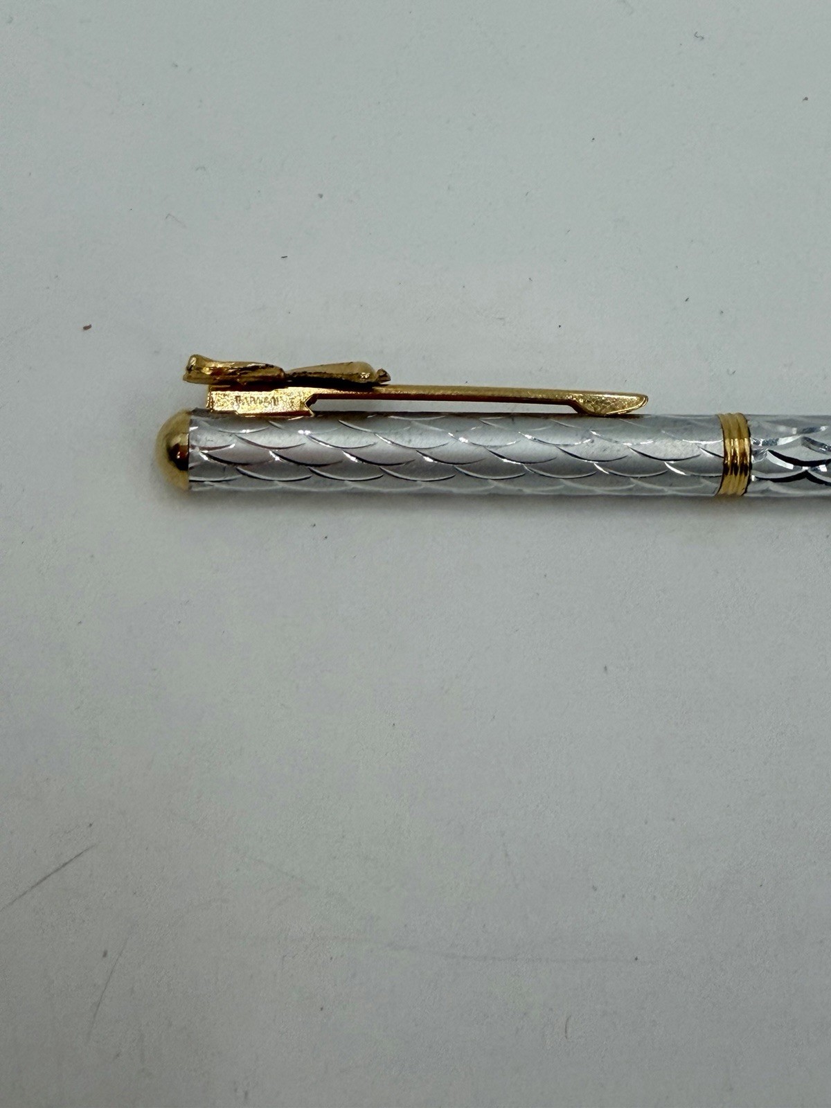 Silver Wash Gold Trim Ball Point Pen Guardian Angel Pocket Clip W Box READ!!!