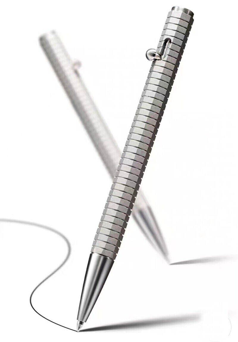 EDC Solid TC4 Titanium Alloy Bolt Ballpoint Pen Business Office Singnature Pen