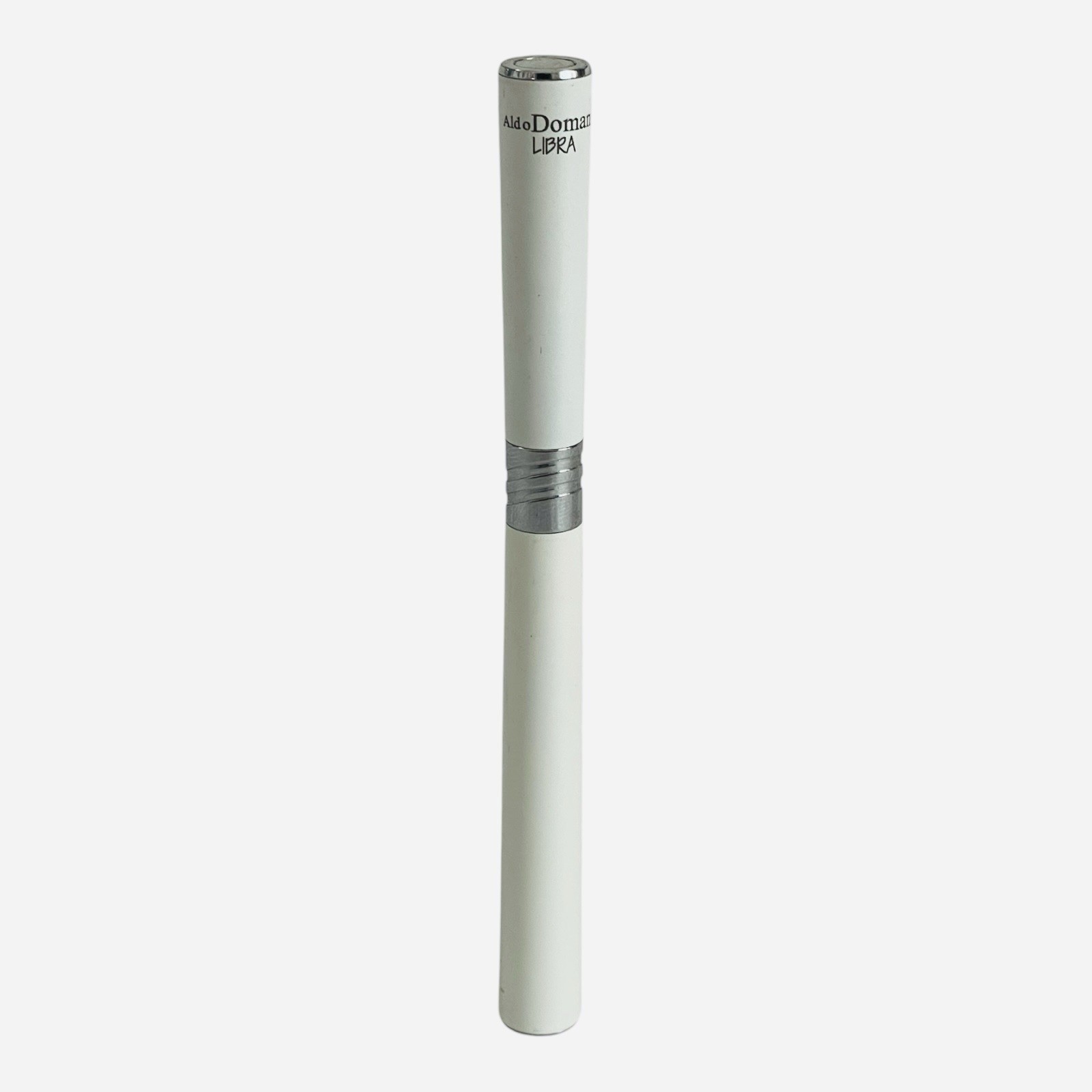 Monteverde Aldo Domani Libra Luxury White Ballpoint Pen Chrome Trim Very Good