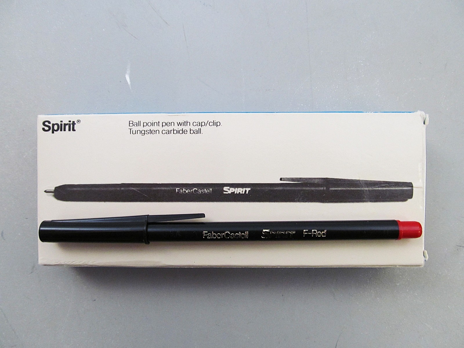 Faber Castell Spirit 7632 Red/Fine Ball Point Pens Dried Ink Nonworking 12 Box