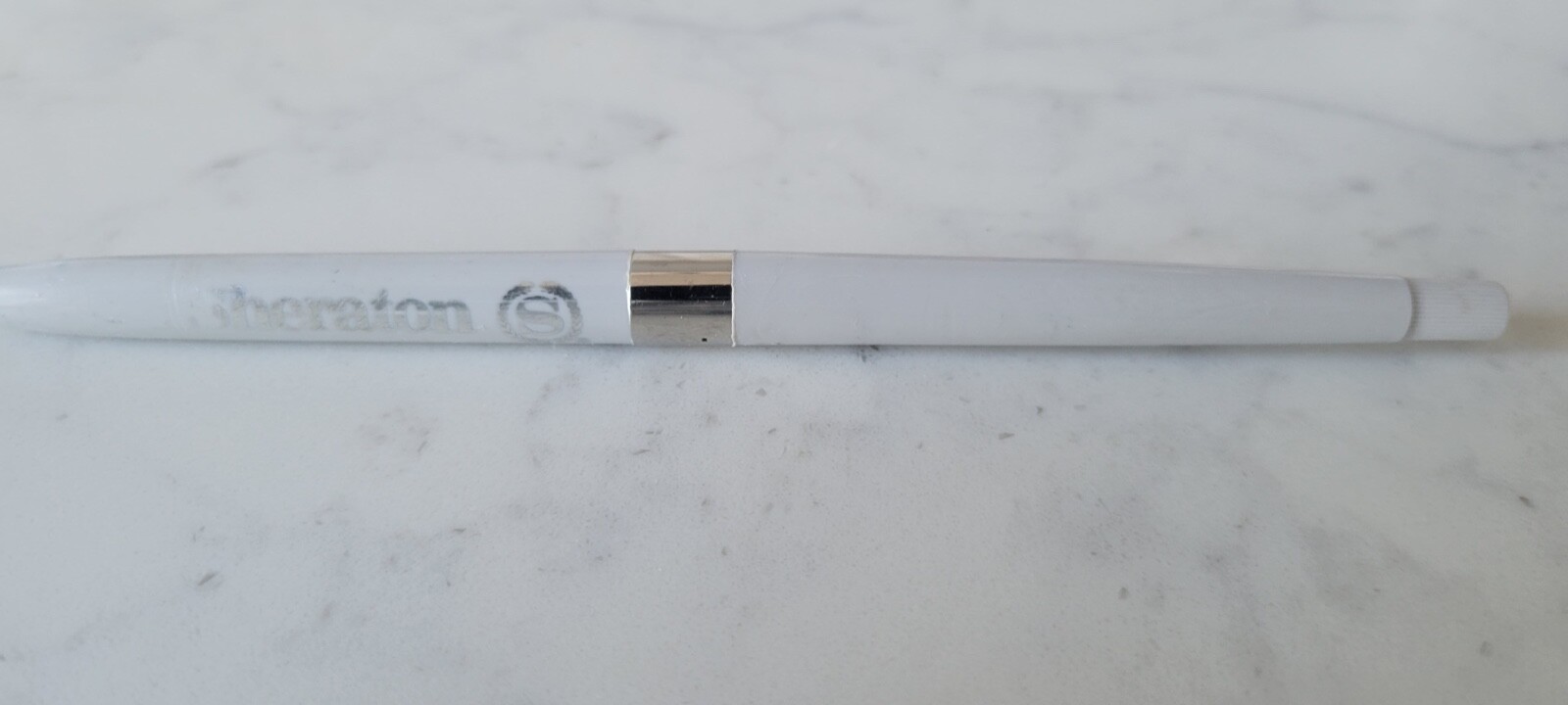 Vintage Sheraton Hotel Pen white with gold trim