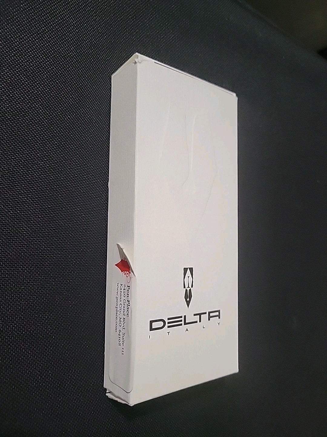 Delta Via Veneto Ballpoint Pen Black Gold & Ivary Gold Trim Italy w/ Box & Card
