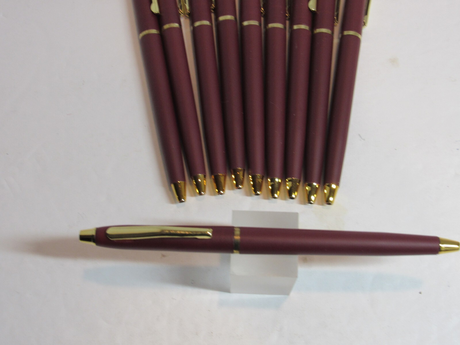 LOT OF 15 TERZETTI Model «HILTON» RED/GT BALLPOINT PENS-USES STICK REFILLS