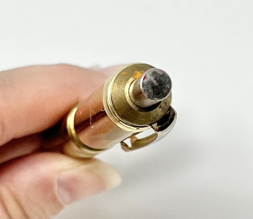 Vintage Mid Century West Germany Click Pen Metal Bullet Shape Ballpoint No Ink
