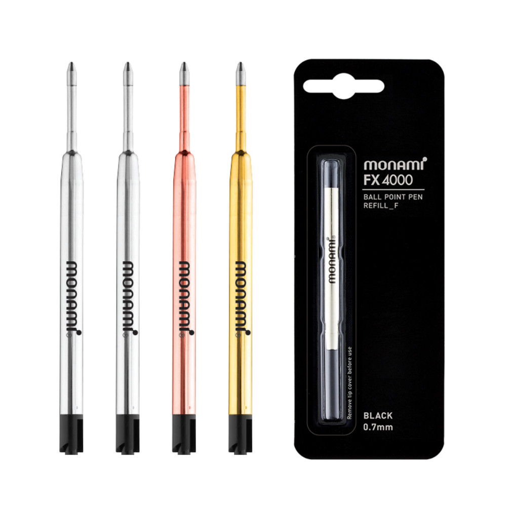 Monami FX-4000 Ballpoint Pen Refill 0.7mm Black 3P Body Color Random for FX 153