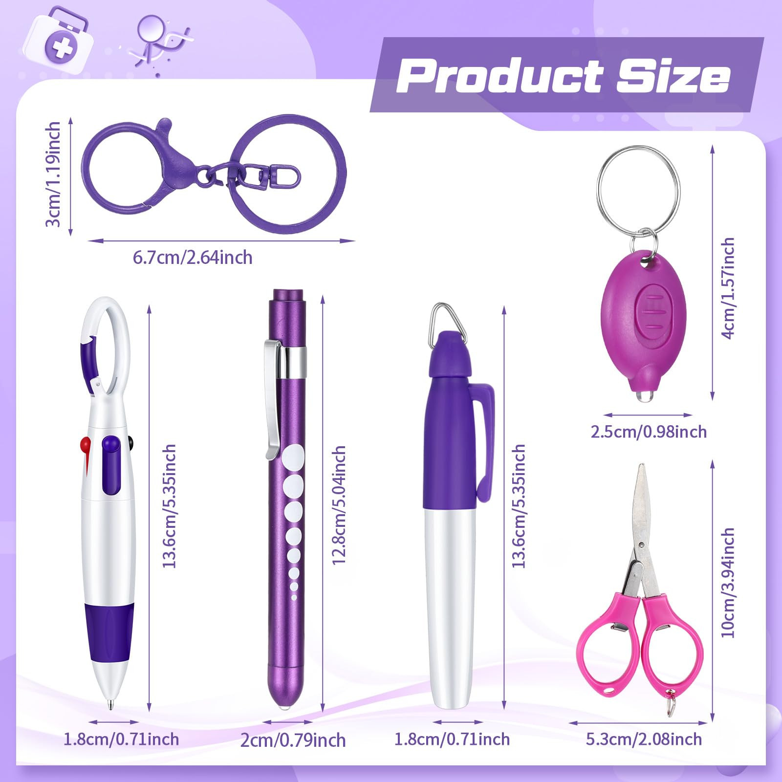 Nurse Essential Pen Set with Keychain Clip and Tools Gift for Professionals