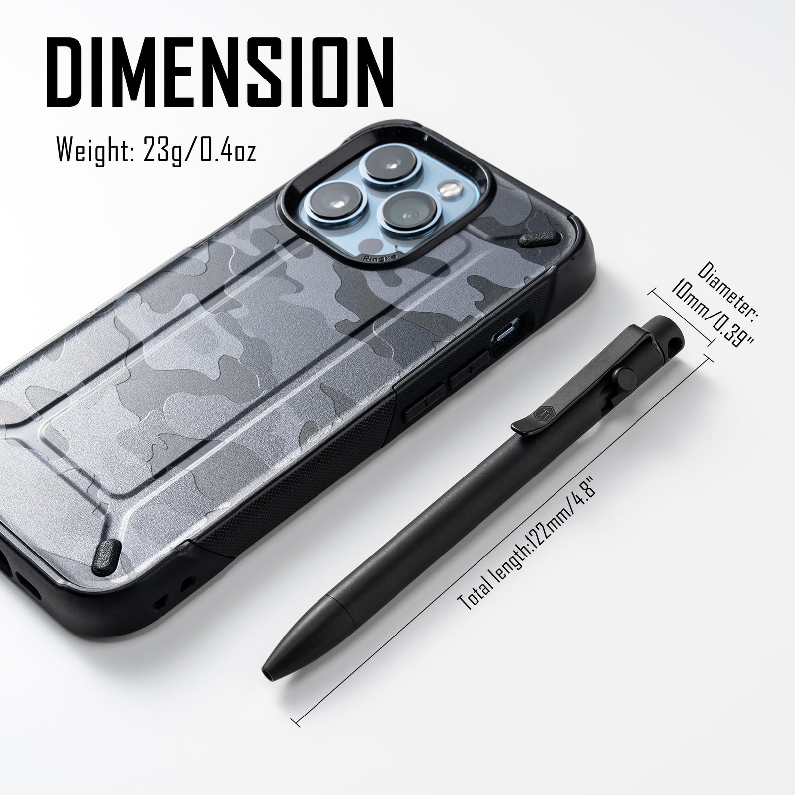 Keyunity Kp01Bk Bolt Action Edc Pen Clip Titanium Pocket Ballpoint Pen For