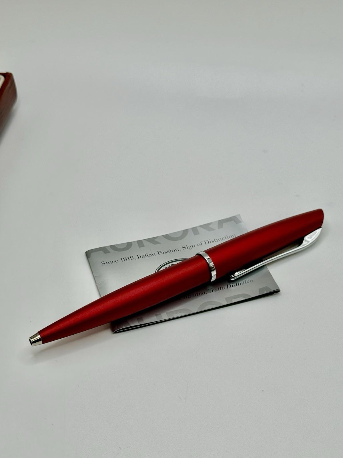 Aurora E31 Ballpoint Pen Matte Red Barrel, Needs Ink Made In Italy