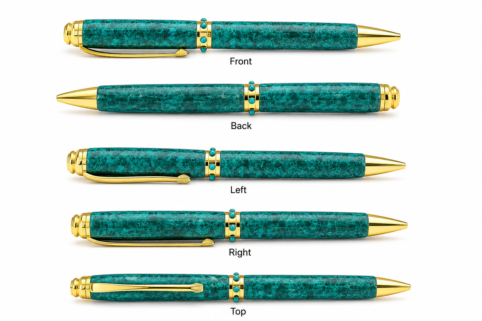 Lapis Lazuli Malachite Gemstone Pen Stainless Steel Handmade Gift Luxury Pen