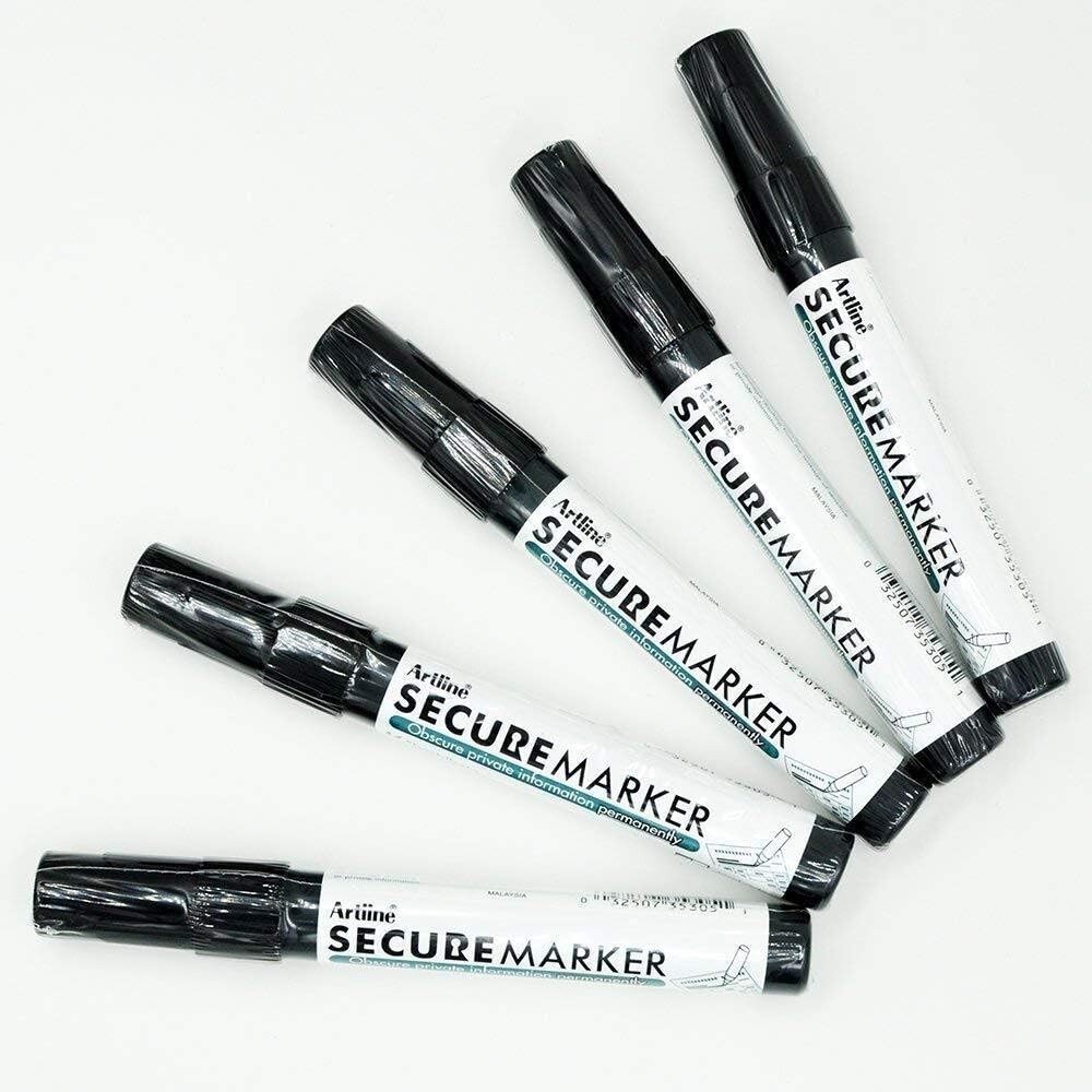 Secure Redacting Pen Set – 5 Blackout Markers for Ultimate Privacy Protection