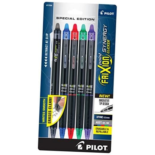 Frixion Point Synergy Clicker Retractable & Erasable Gel Ink Pens, 0.5mm