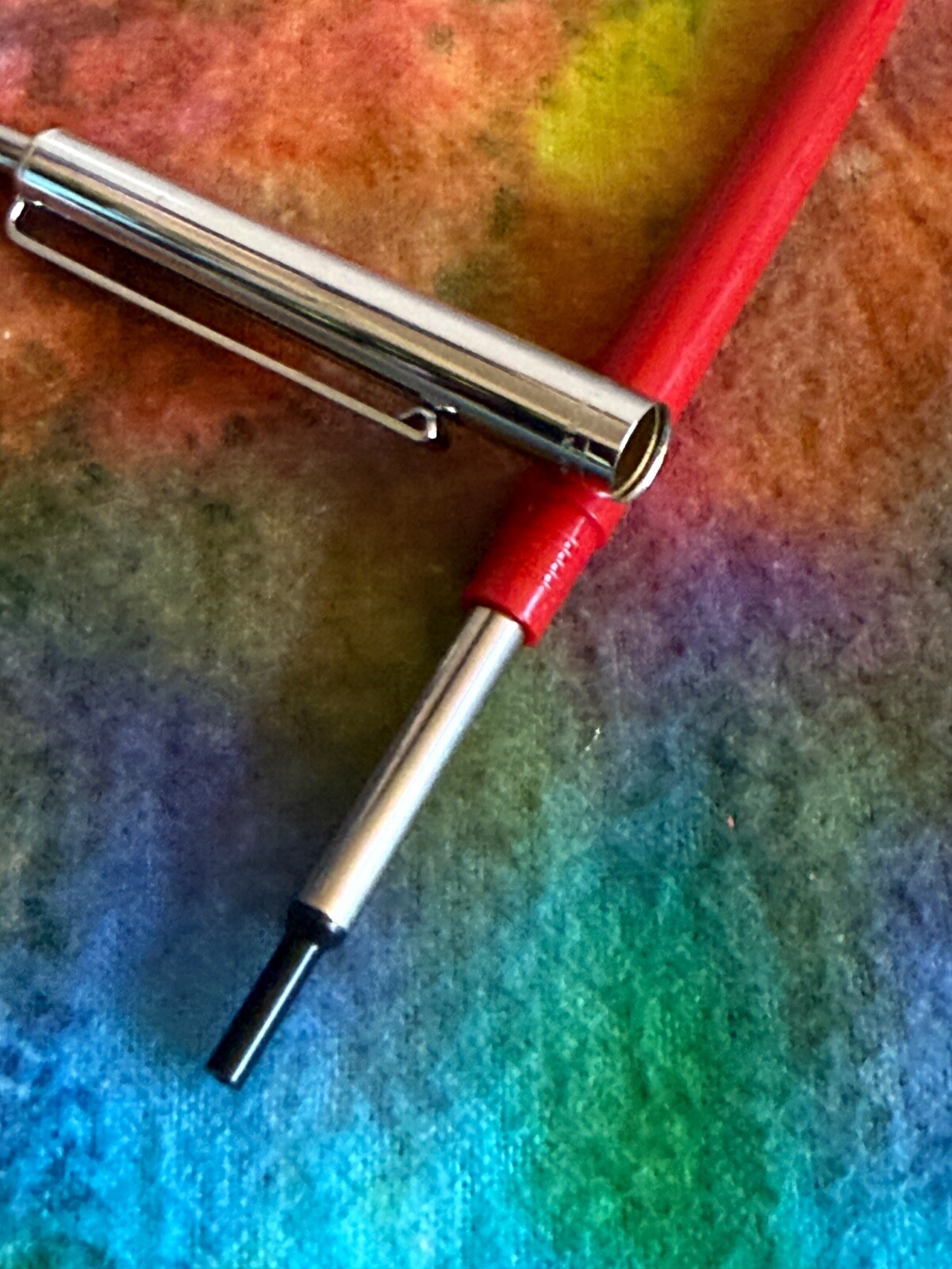 VTG 90s RED Paper Mate Double Heart Profile Ball Pen Slim Grip Mexico Blue Ink