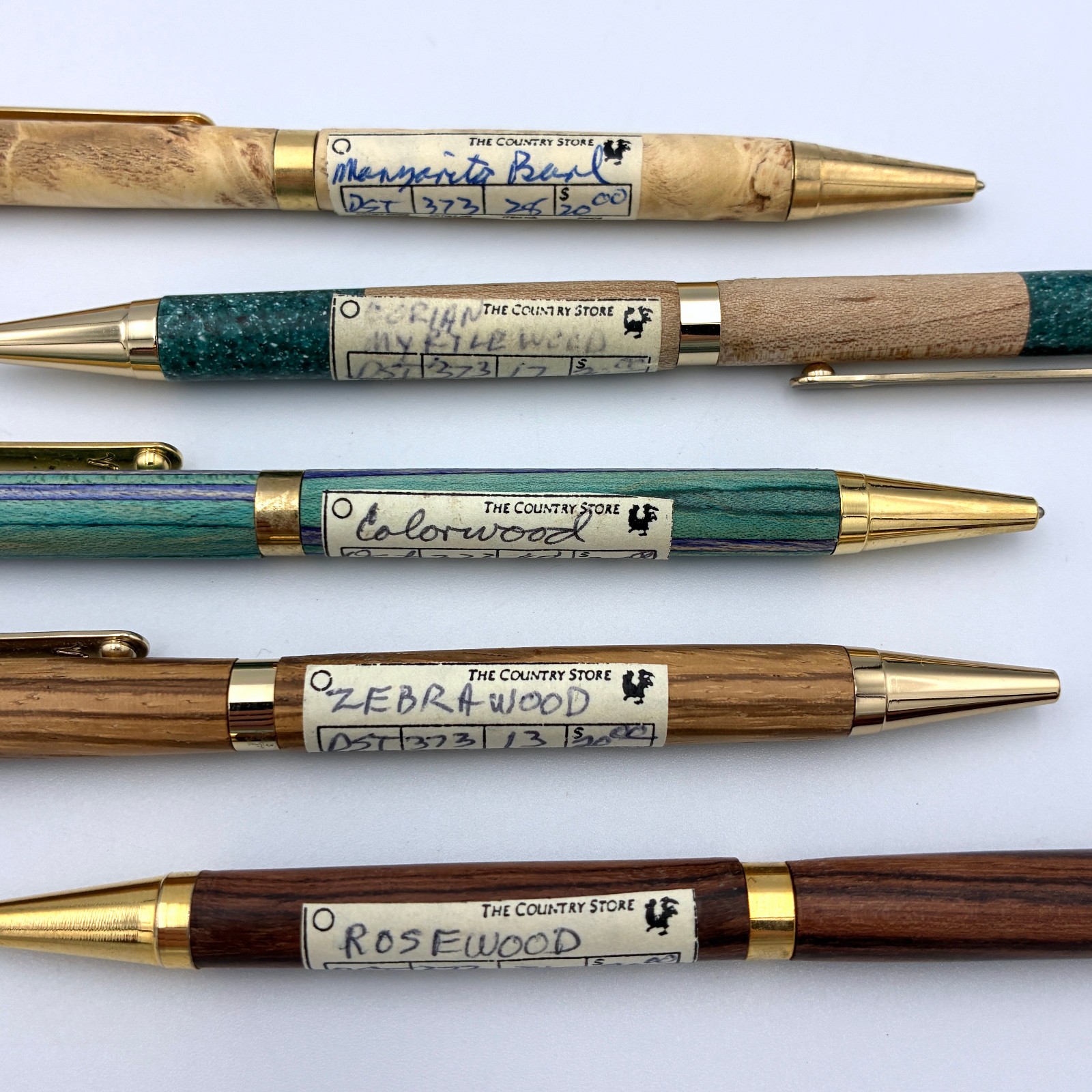 Lot of 14 Handmade Wooden Pens & Pencils – Some Broken – READ