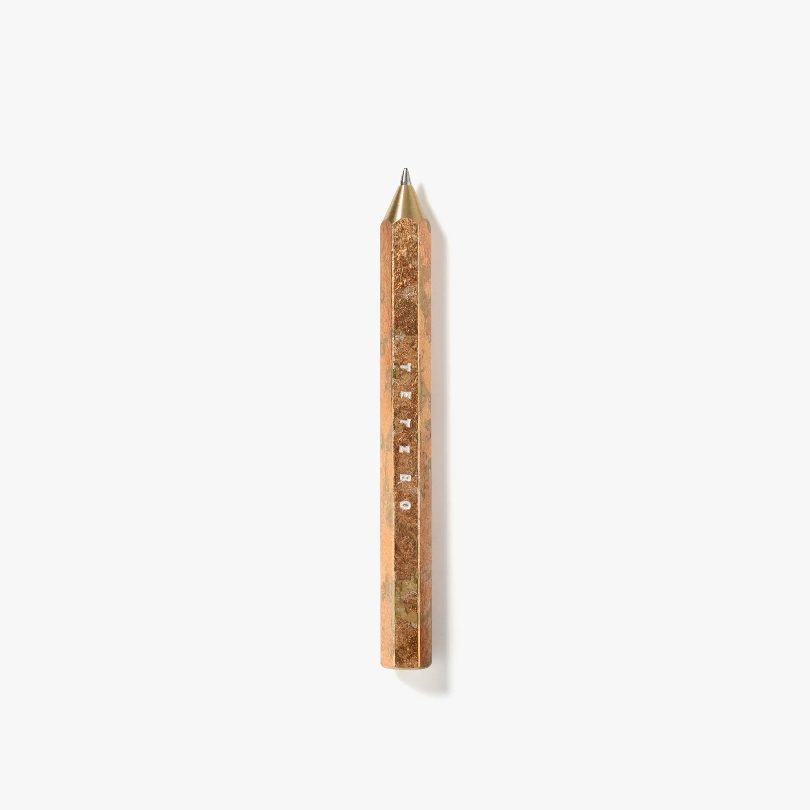 Kakimori TETZBO IROEN Metallic Earth Brass Silver Leaf Pen 0.7mm Black Ink