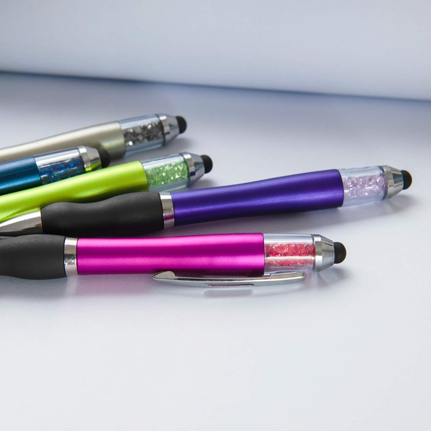 Ballpoint Writing Pens,8 Pack(5 Count+3 Refills) with Stylus Tips 1Mm Medium Poi