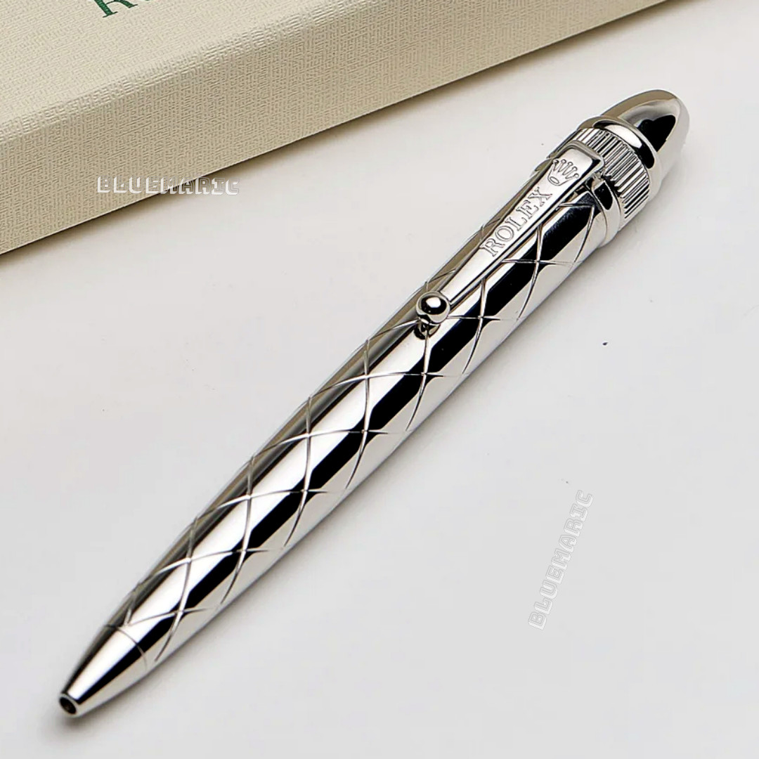 Rolex Vintage-Style Palladium-Finish Ballpoint Pen, New in Box, Luxury Ad Gift