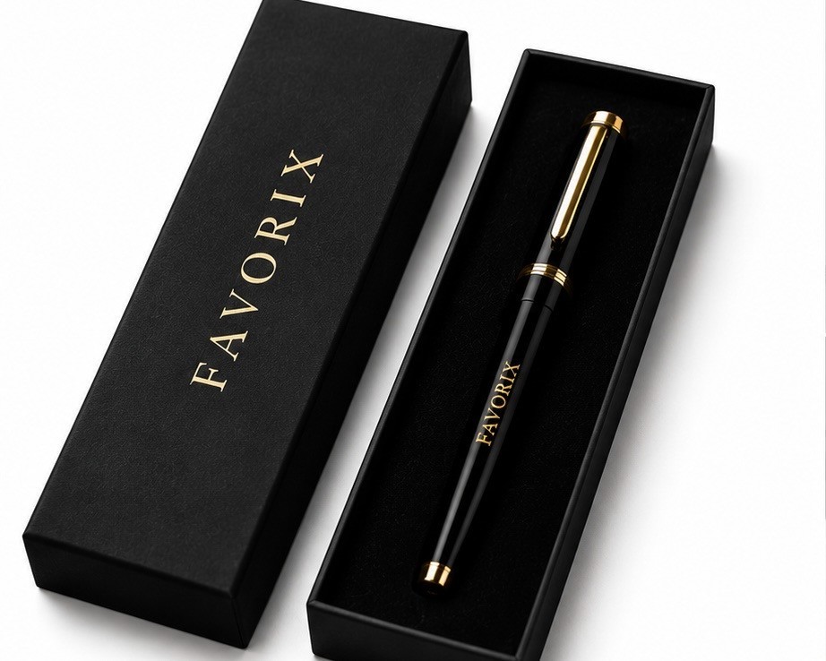 Luxury Metal Gel Pen Black Ink Gift Box Premium Writing Favorix Pen