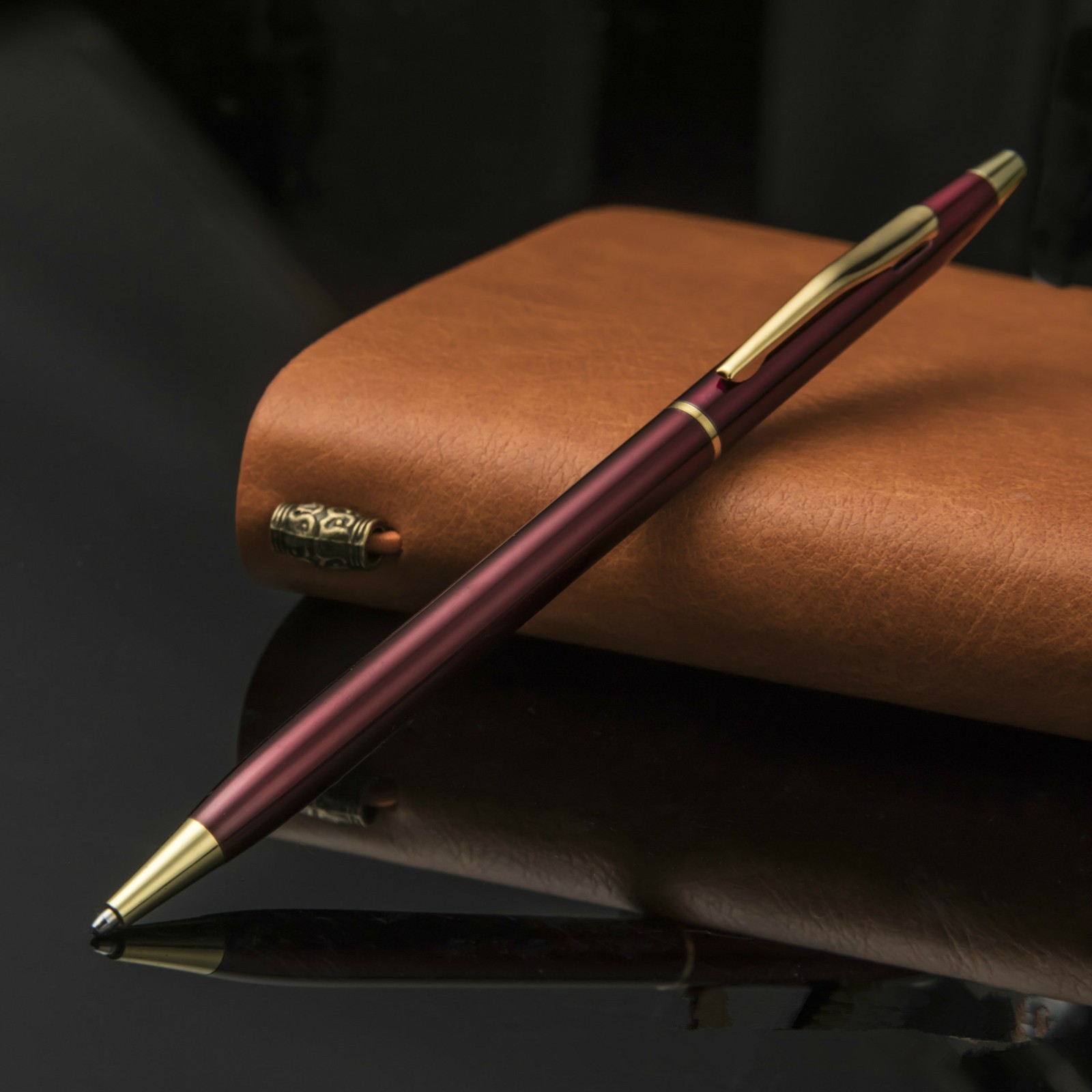 Luxury Full Metal Ballpoint Pen 1mm Black Ink Gel Pen Office Writing Stationery_