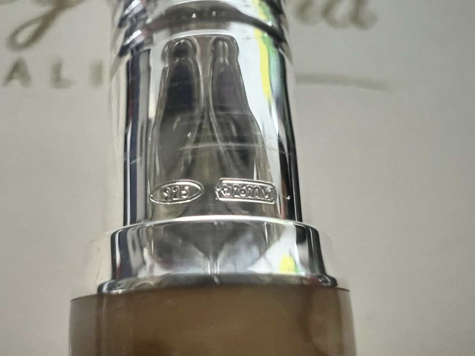 Montegrappa Liberty Indian Rainbow Small Celluloid Ballpoint Pen Silver 925