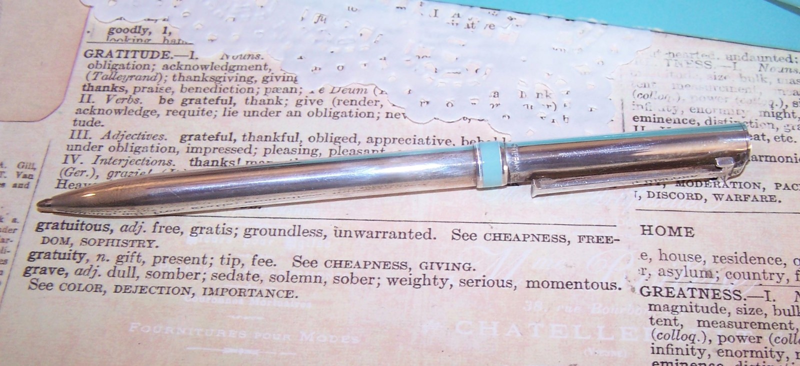 TIFFANY & Co Sterling Silver Retractable Ballpoint Pen – Blue Enamel Stripe