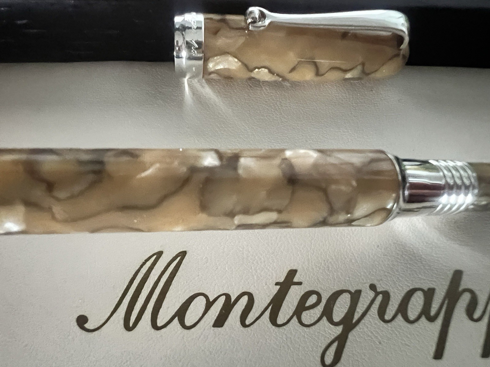 Montegrappa Liberty Indian Rainbow Small Celluloid Ballpoint Pen Silver 925