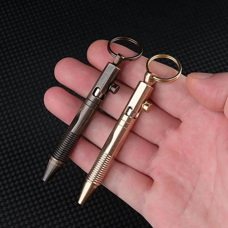 Mini Ballpoint Pen Brass Ballpoint Pen Pendant Keychain Mini Design Brass Pen