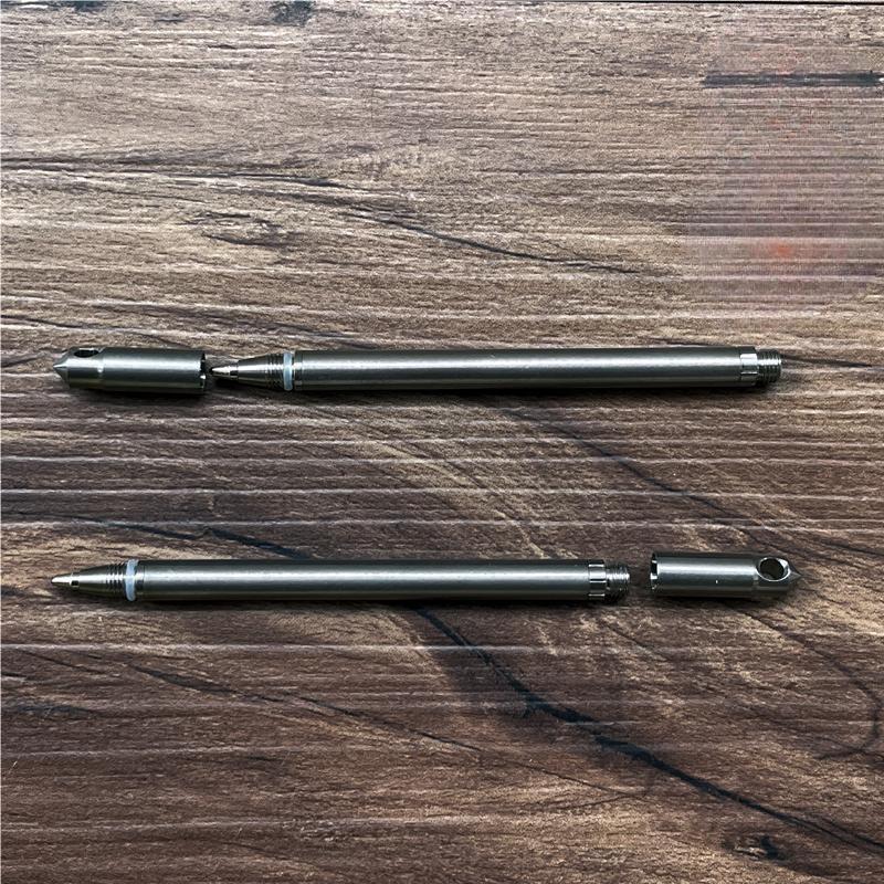 1PC Titanium Alloy Mini Ballpoint Pen Portable Keychain Outdoor Writing Pen EDC