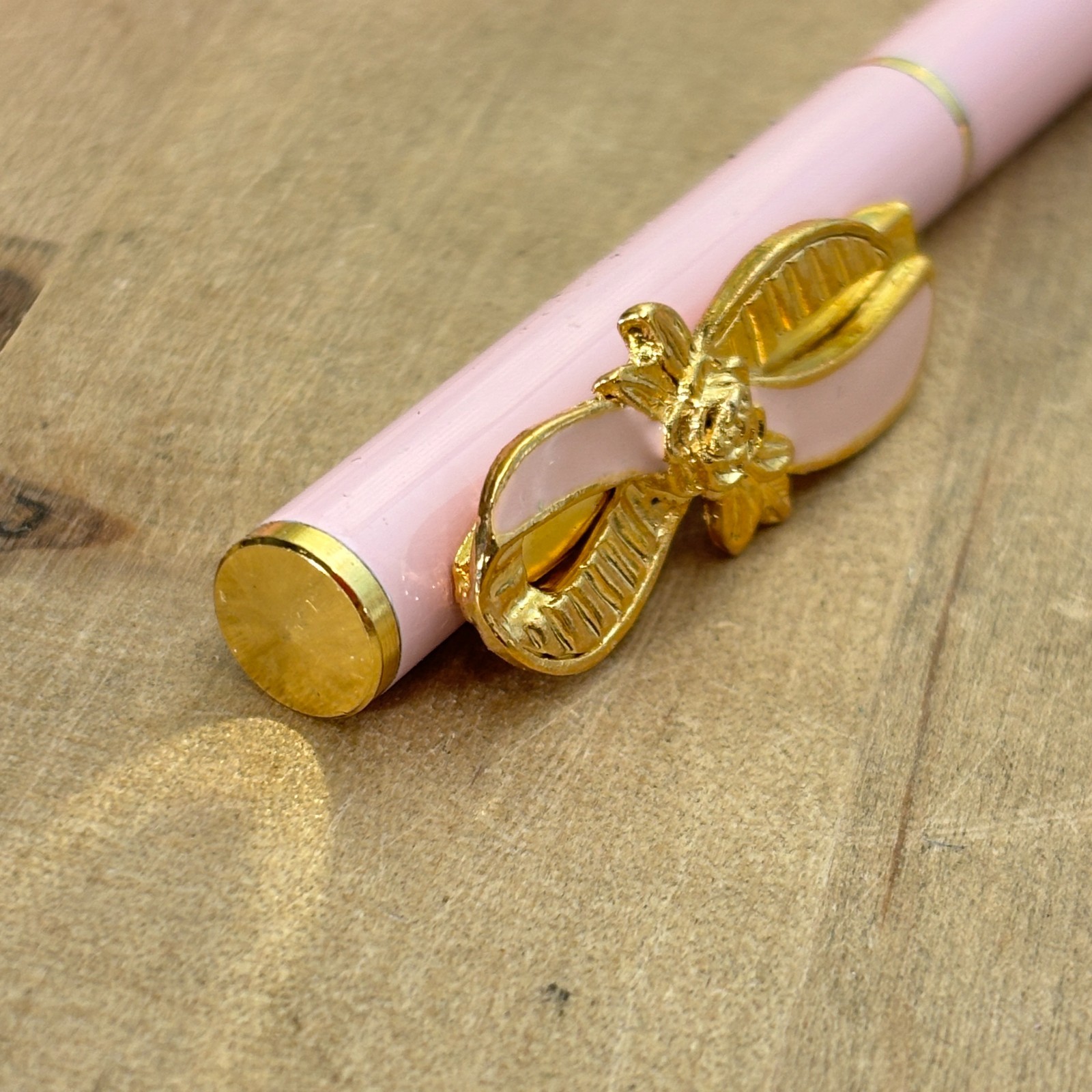 1995 Avon Pink Ribbon Pen, Enamel w Gold Tone Detail, Breast Cancer, Orig Box