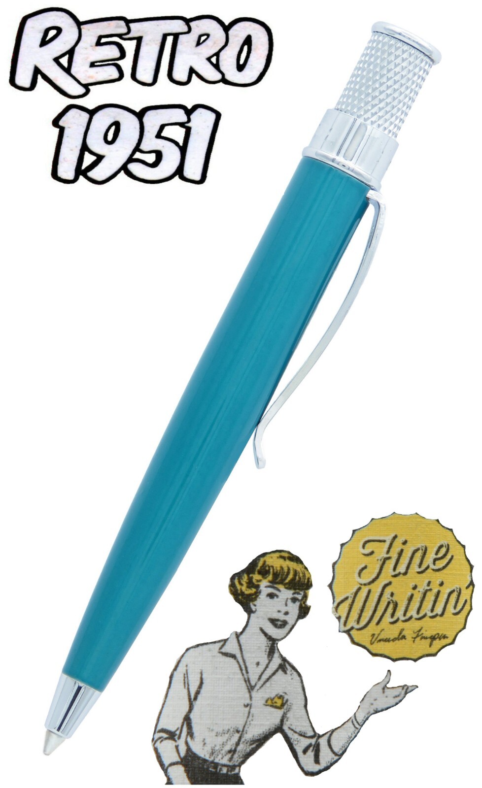 Retro 51 #EBP-2435PK / Turquoise Elite Series Twist Action Tornado Ballpoint