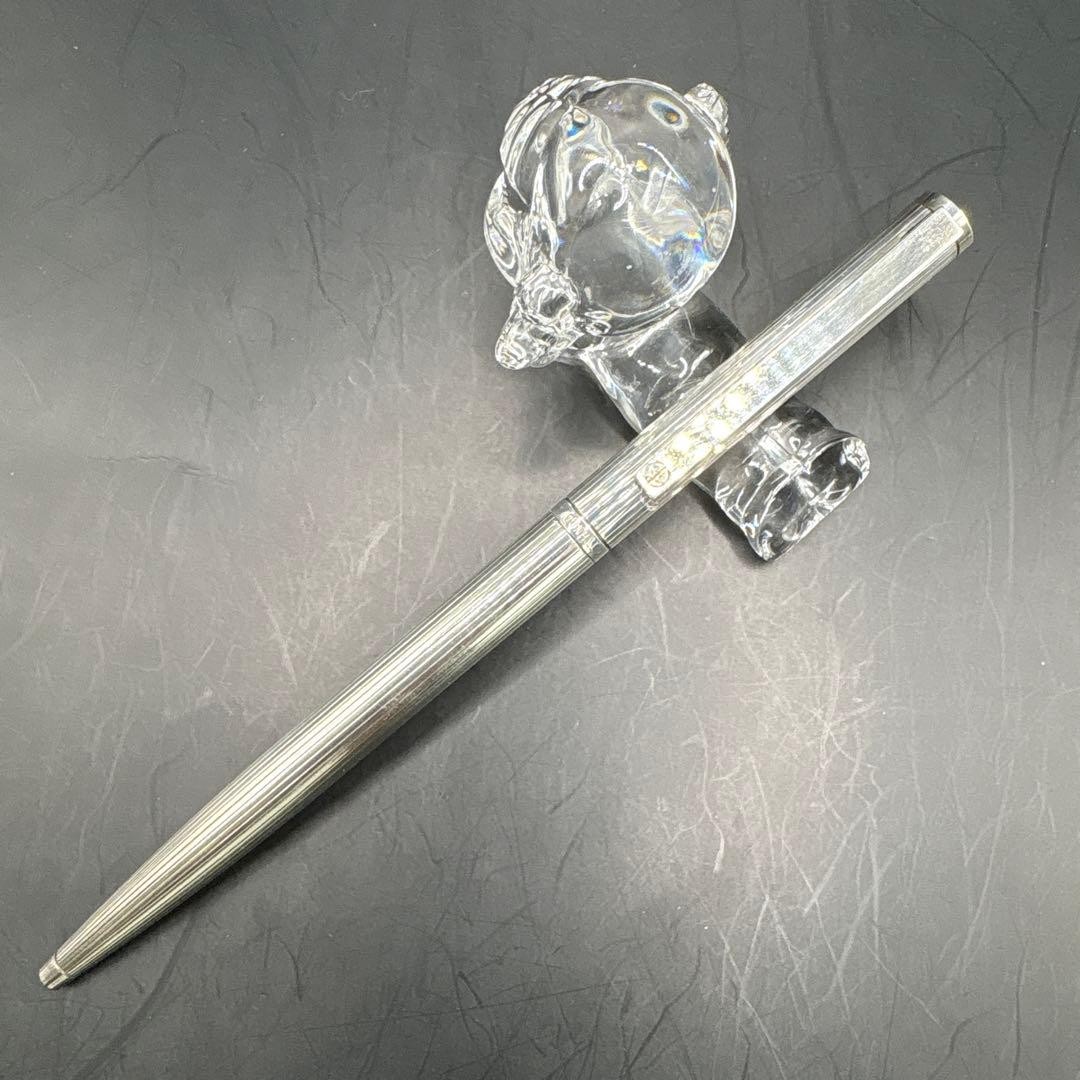 Dunhill Twist Ballpoint Pen Silver Plate Medium Nib Black Ink Used