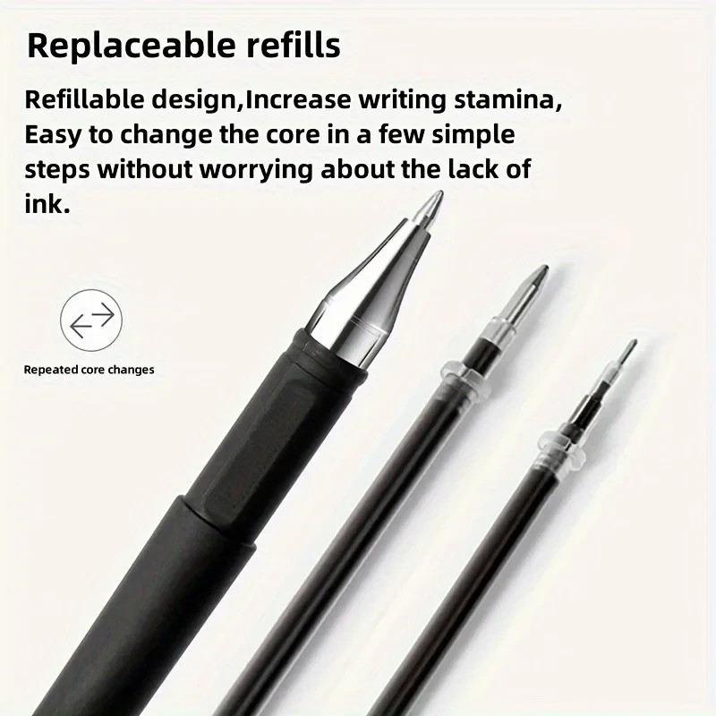 5/10 Pcs BallPoint Pens BLACK Gel Ink Pen Smooth Writing 0.5mm Nib – Best Price