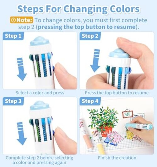 3 Pack Multicolor Pens, 10-in-1 3PCS-28 Colored Multicolor Ballpoint Pen