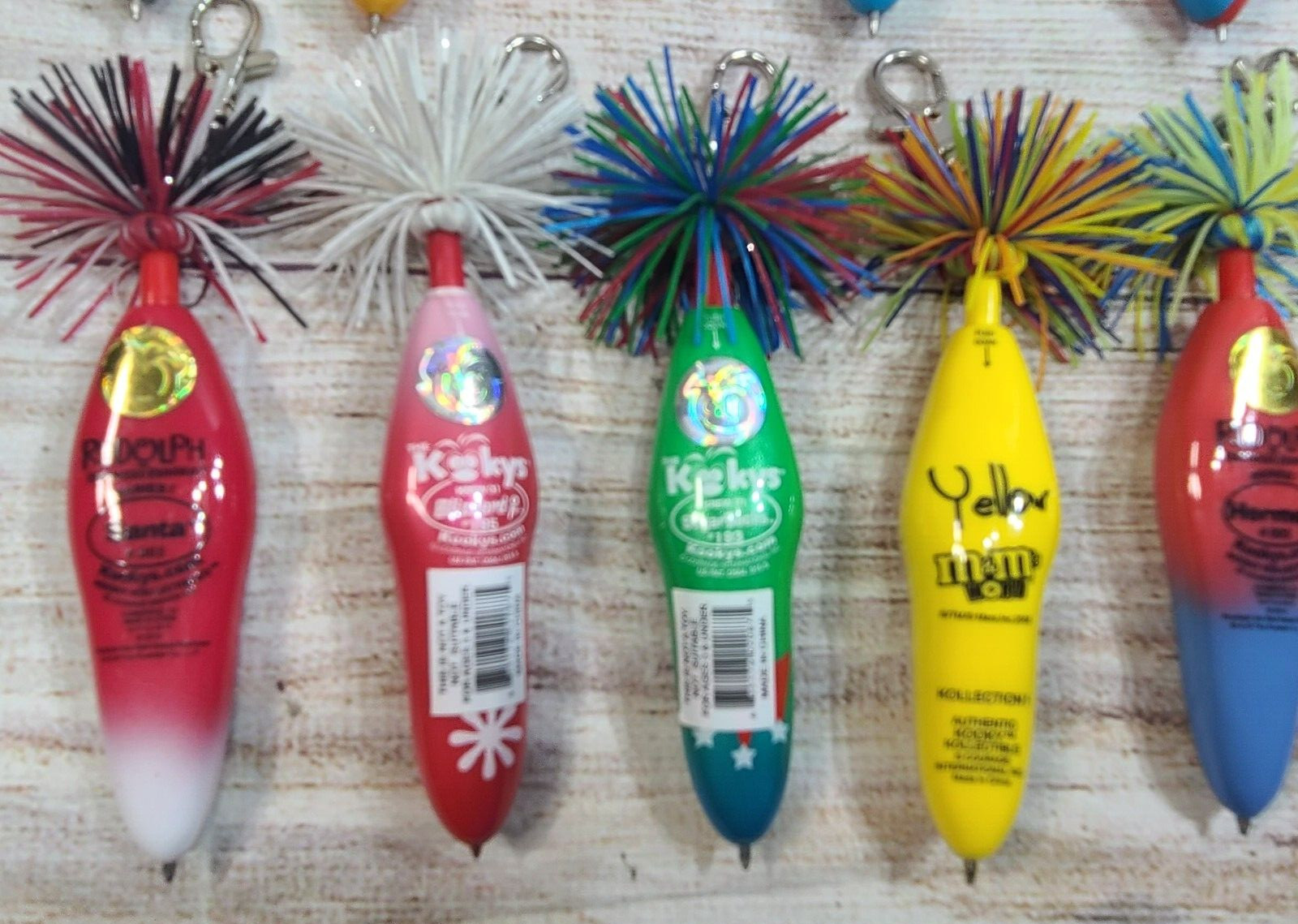 Kooky Kollectible Klickers Pens Assorted Lot Of 19 Caribeener Rudolph Yellow M&M