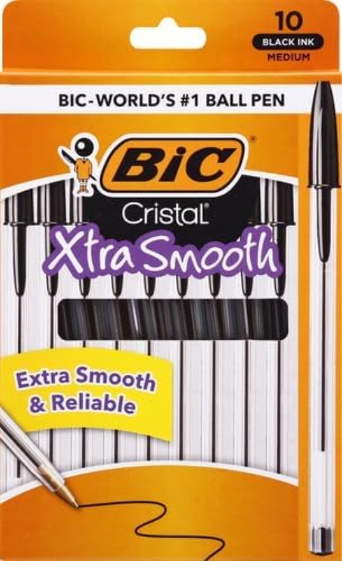 High-Quality Black Ink Ballpoint Pen Set – 10 Pens, 1.0mm Tip, Smooth Writing
